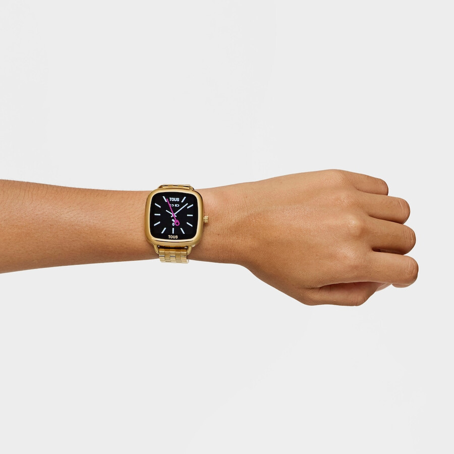 d-connect smartwatch mit goldfarbenem ipg-stahlarmband