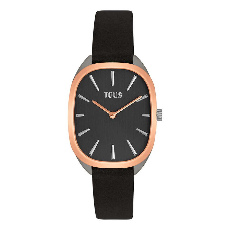 pinkfarbene iprg-stahl-analog-uhr mit schwarzem lederarmband heritage