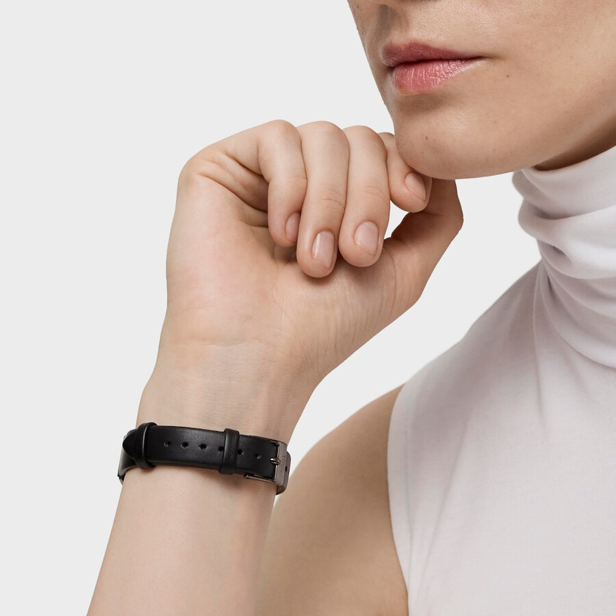 pinkfarbene iprg-stahl-analog-uhr mit schwarzem lederarmband heritage