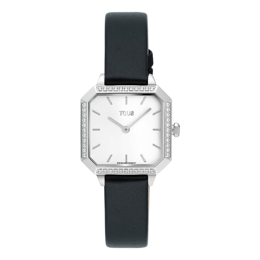 schweizer uhrwerk analoge stahluhr mit 040 ct diamanten und schwarzem lederarmband les classiques