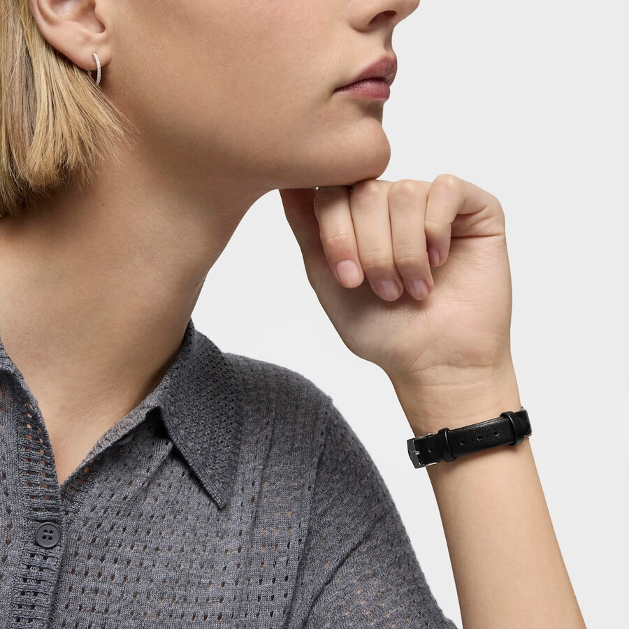 schweizer uhrwerk analoge stahluhr mit 040 ct diamanten und schwarzem lederarmband les classiques