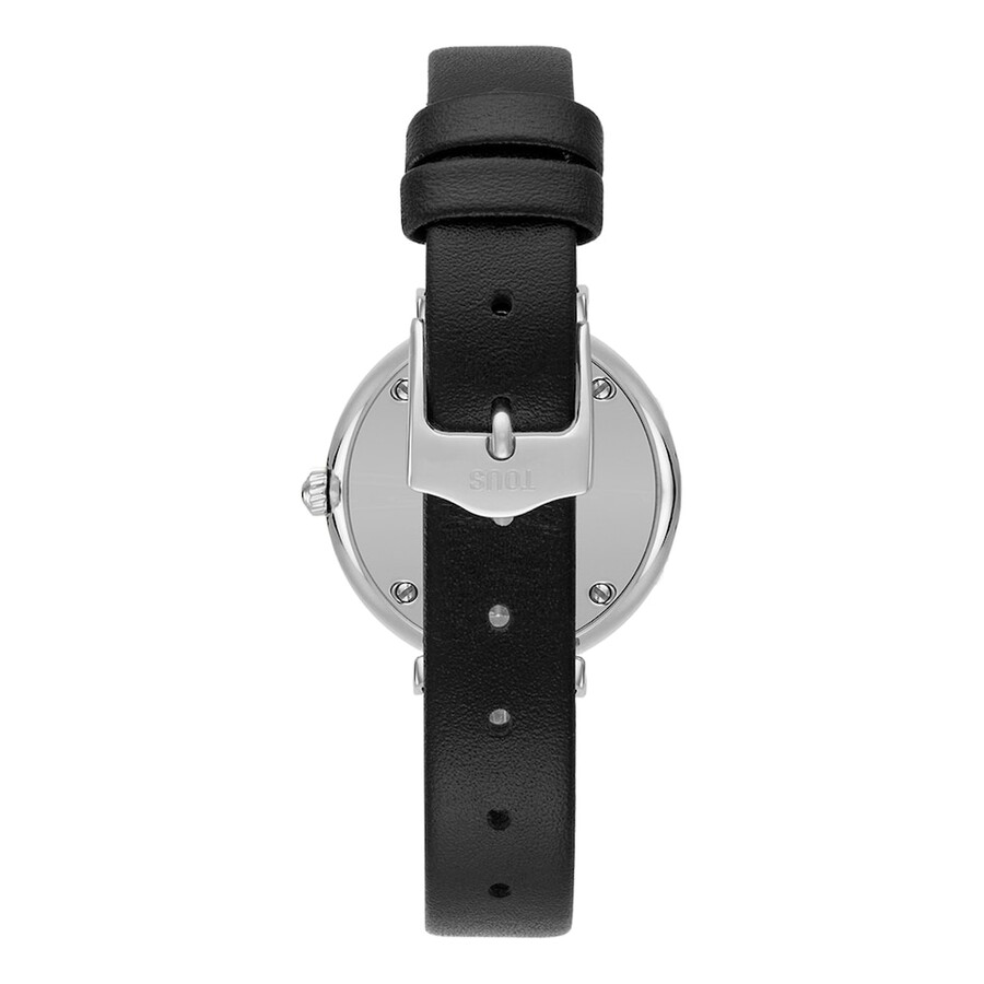 schweizer uhrwerk analoge stahluhr mit 049 ct diamanten und schwarzem lederarmband les classiques