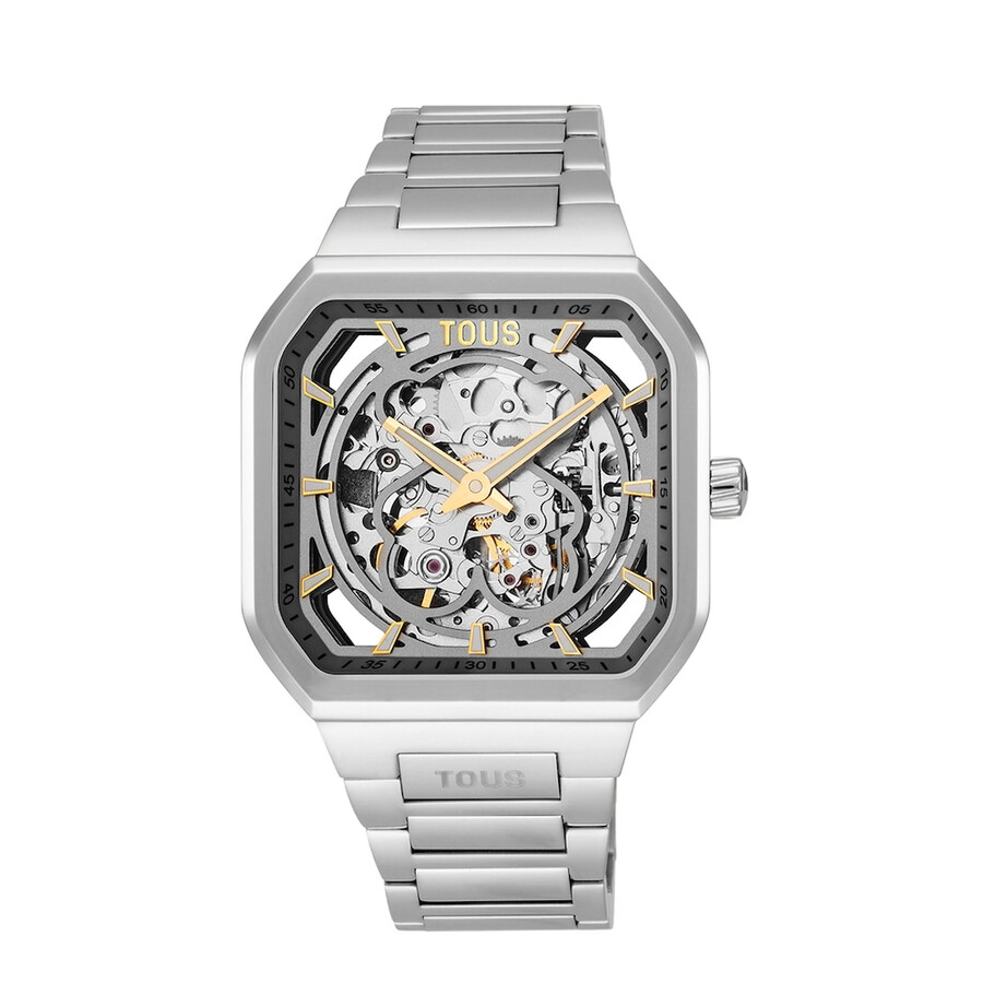 automatische analoge uhr mit stahlarmband d-bear now