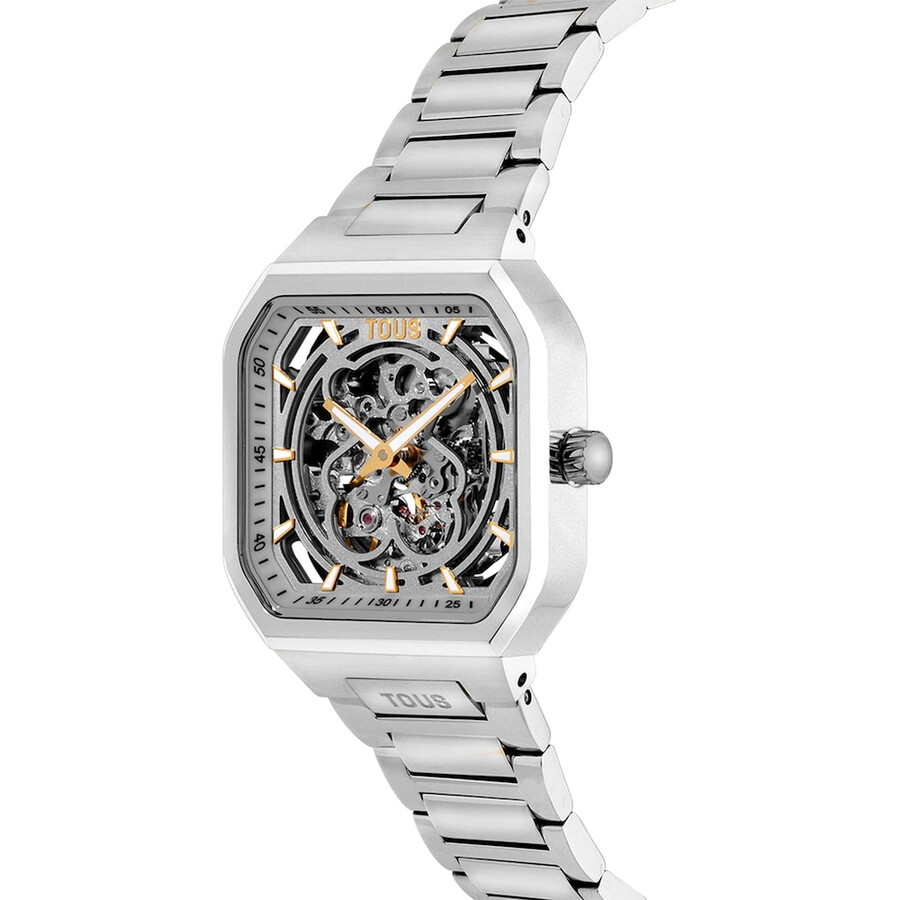 automatische analoge uhr mit stahlarmband d-bear now