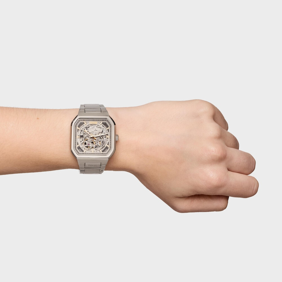 automatische analoge uhr mit stahlarmband d-bear now
