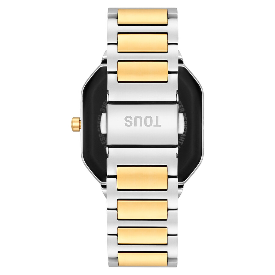 smartwatch mit stahlarmband und goldfarbenem stahl und zirkonia b-connect