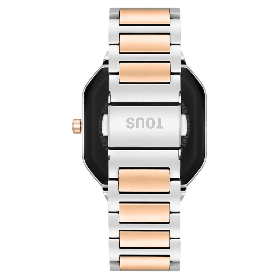 smartwatch mit edelstahlarmband und roségoldenem edelstahl und zirkonia b-connect