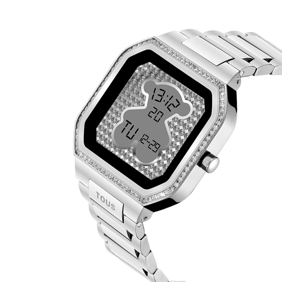 smartwatch mit stahlarmband und zirkonia b-connect