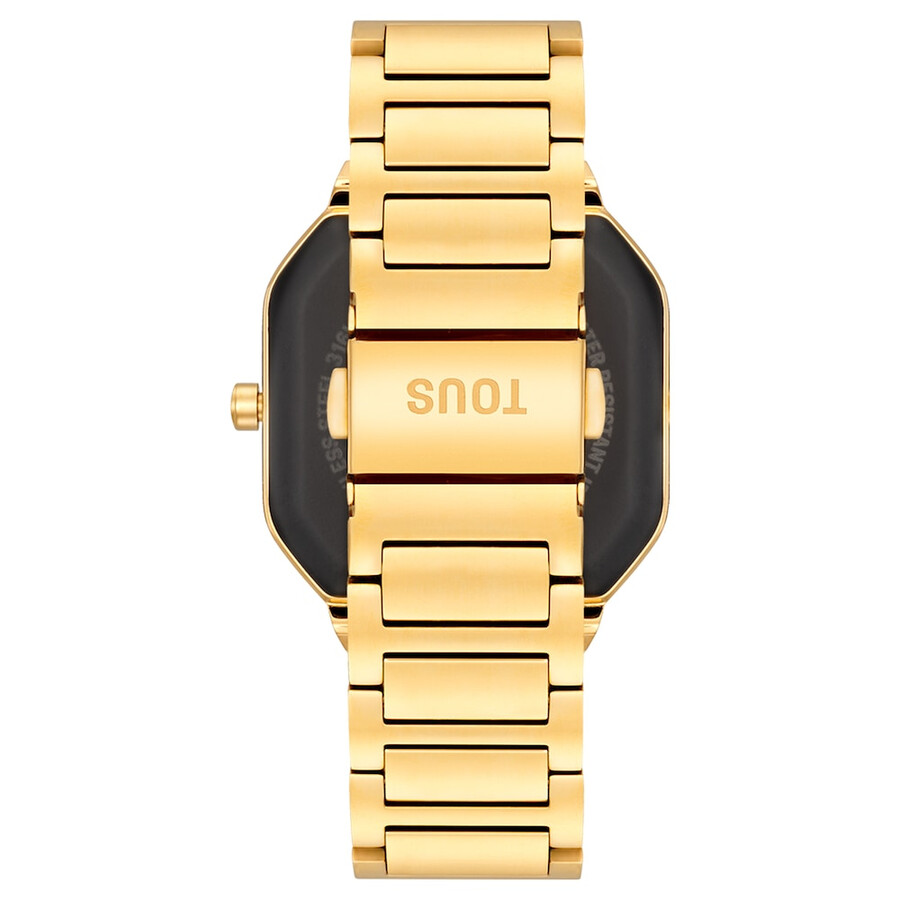 smartwatch mit goldfarbenem stahlarmband b-connect