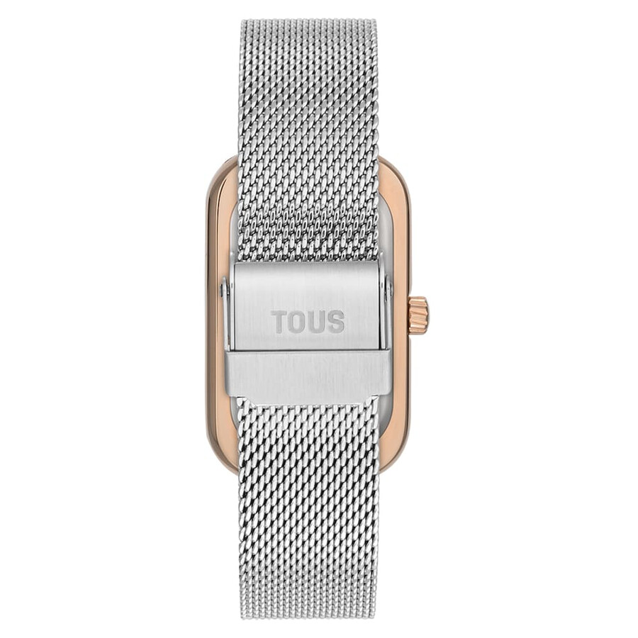 analoge armbanduhr mit perlmuttzifferblatt und zweifarbigem stahlarmband t-band club
