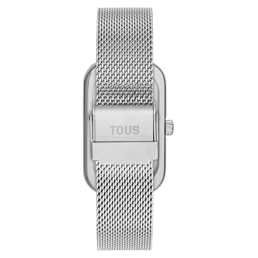 analoge armbanduhr mit perlmuttzifferblatt und stahlarmband t-band club