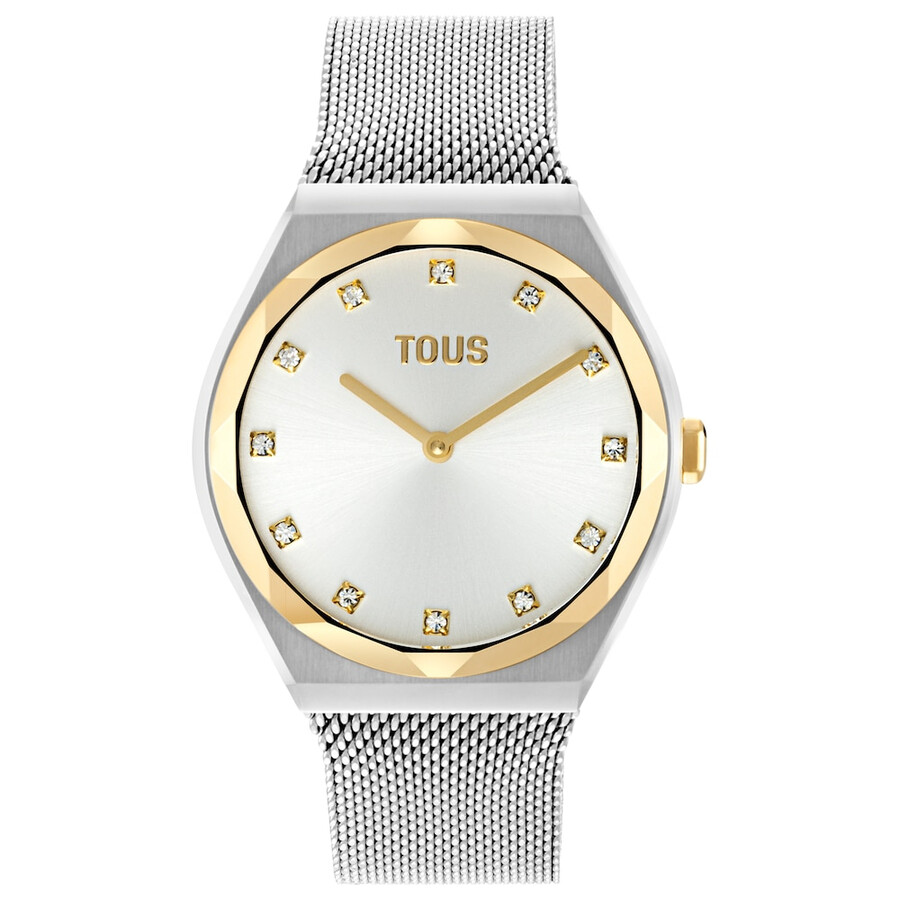 analoge armbanduhr mit edelstahl- und goldfarbenem edelstahlarmband karat round mesh