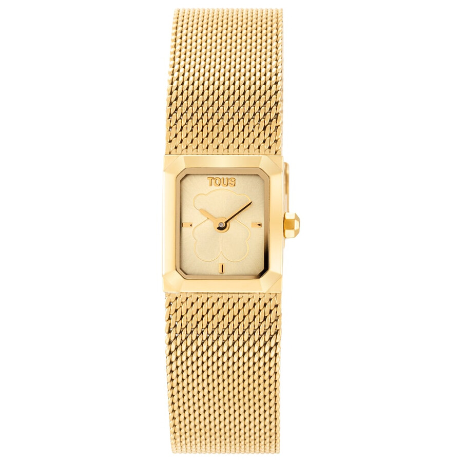 analoge armbanduhr mit goldfarbenem milanaise-armband aus edelstahl mini mesh