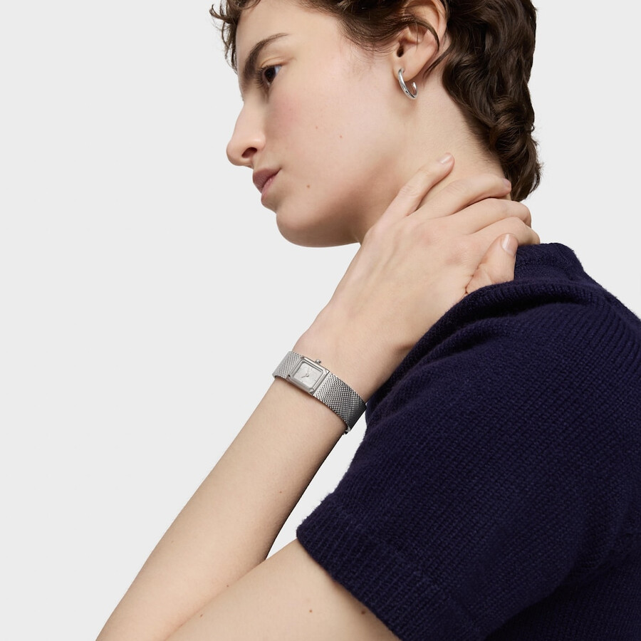 analoge uhr mit milanaise-armband aus edelstahl mini mesh