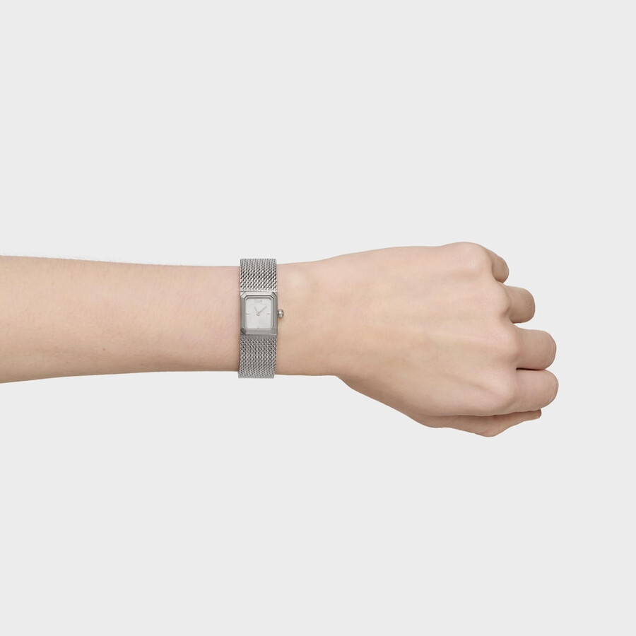 analoge uhr mit milanaise-armband aus edelstahl mini mesh