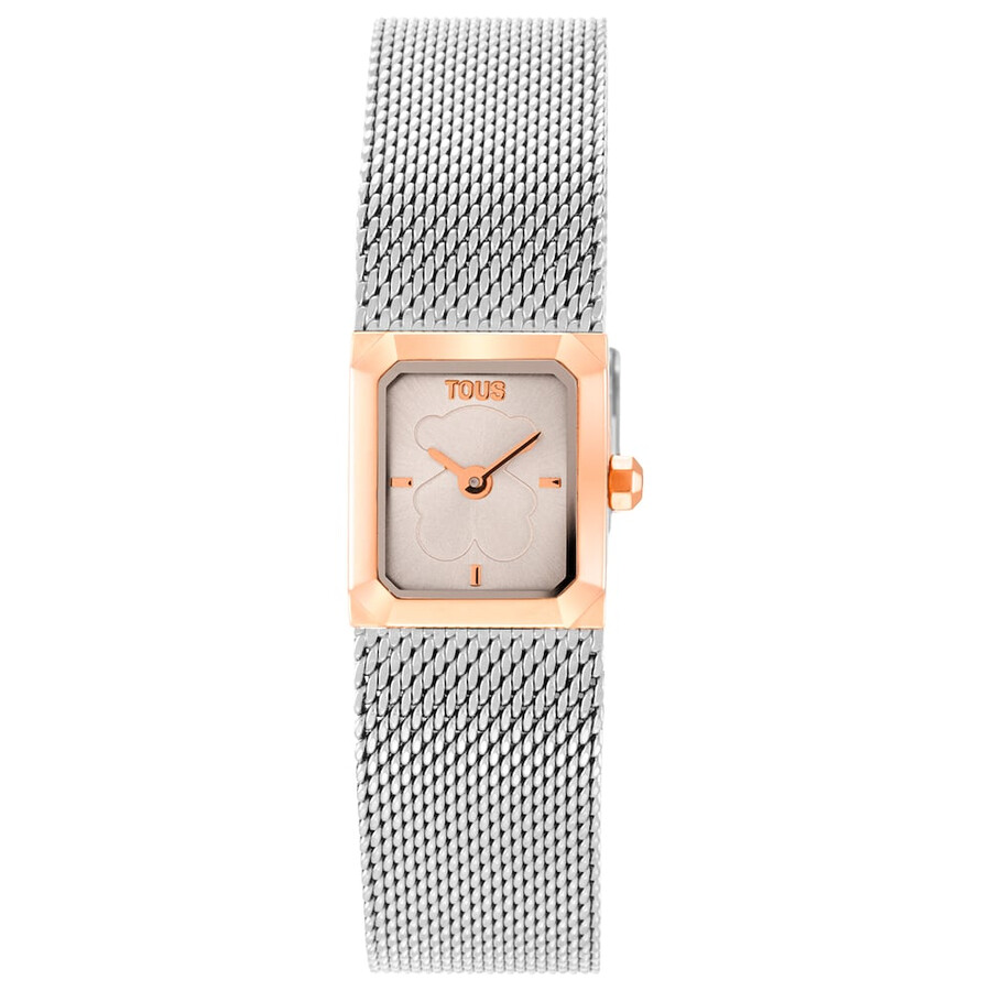 analoge uhr mit milanaise-armband aus edelstahl und roségoldenem mini-mesh-armband aus edelstahl.