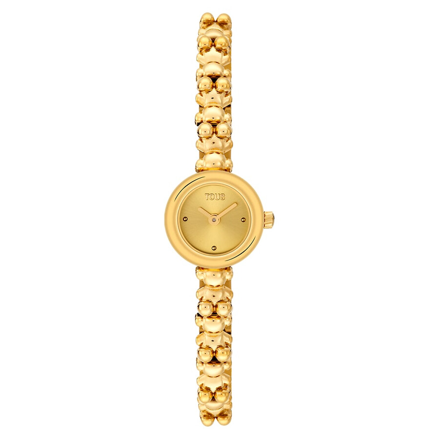 analoge armbanduhr mit goldfarbenem stahlarmband modell bold bear round