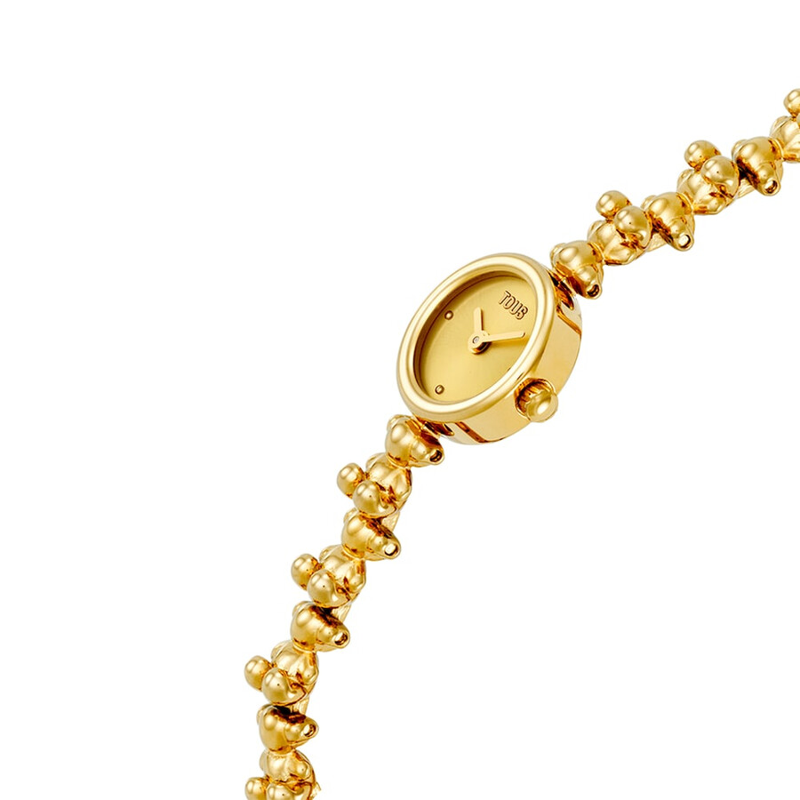 analoge armbanduhr mit goldfarbenem stahlarmband modell bold bear round