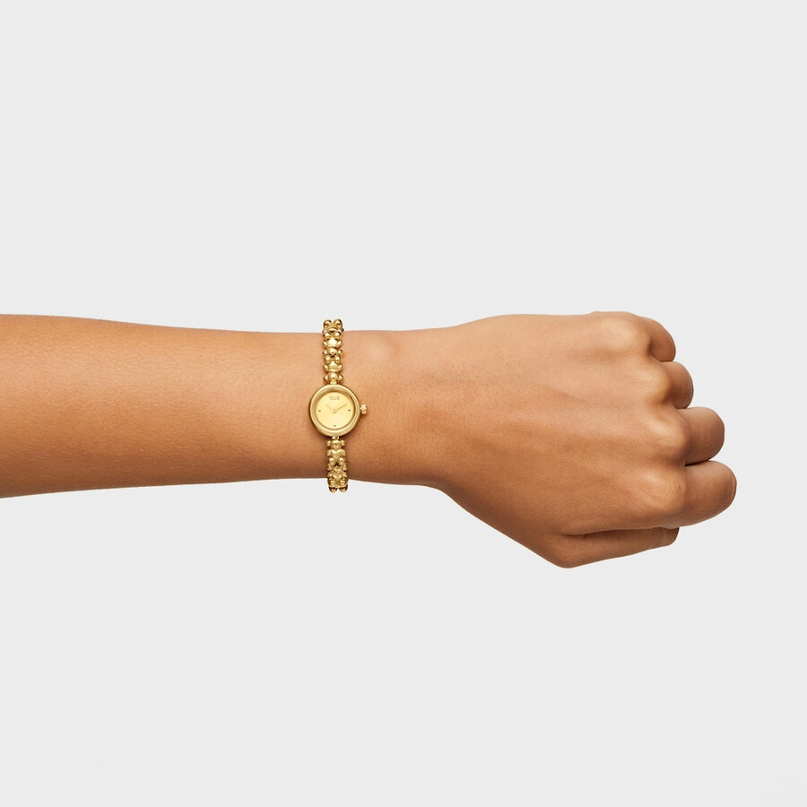 analoge armbanduhr mit goldfarbenem stahlarmband modell bold bear round