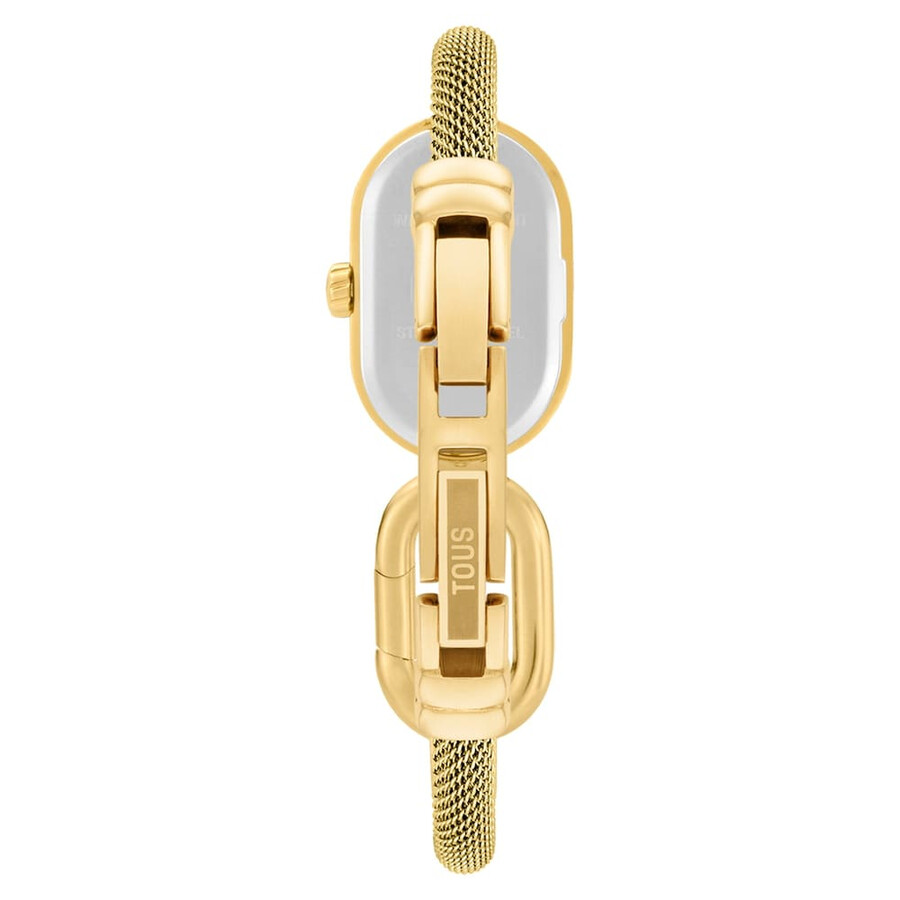 analog-digitaluhr mit goldfarbenem stahlarmband tous hold oval