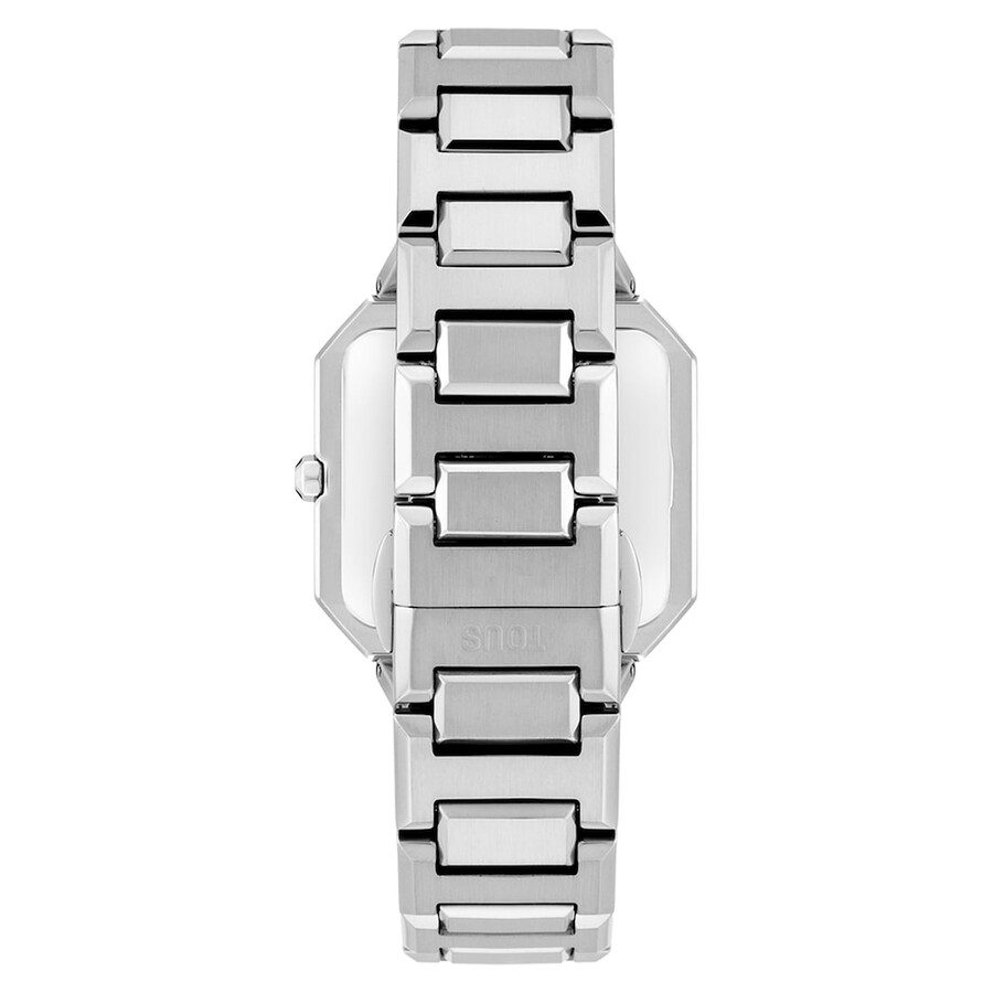 analoge uhr mit stahlarmband und perlmuttzifferblatt karat