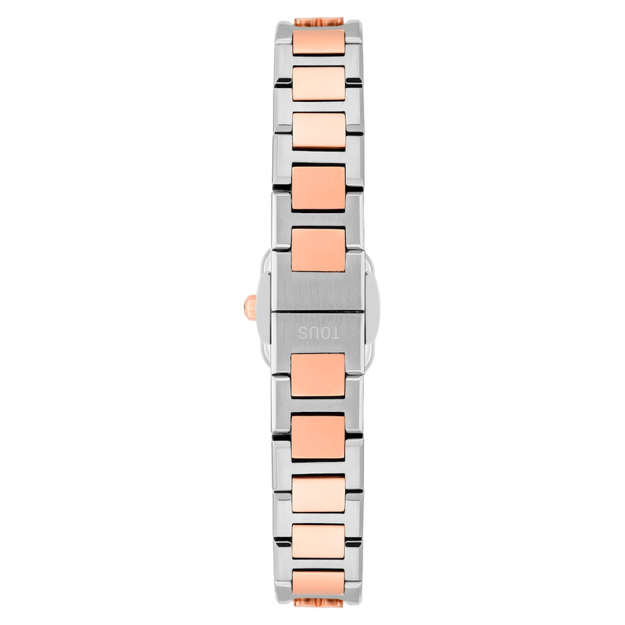 analoge uhr mit armband aus edelstahl und roségoldenem edelstahl icon time