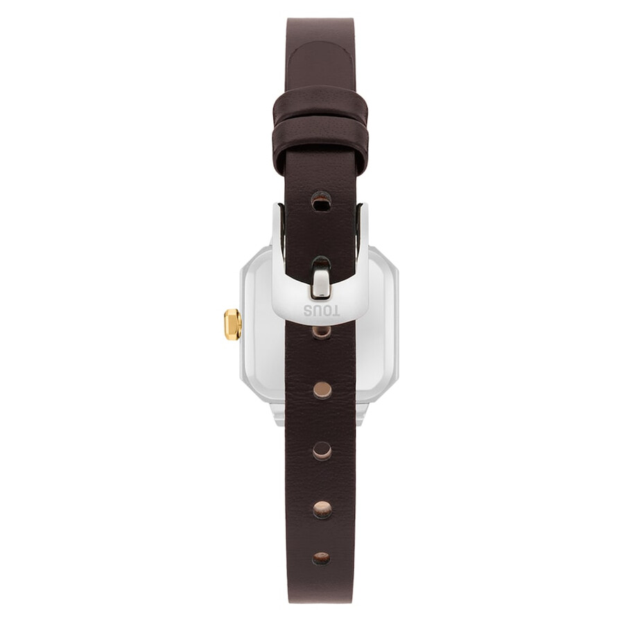 armbanduhr mit schweizer analogwerk aus stahl 14-karätigem gold und lederarmband les classiques mini