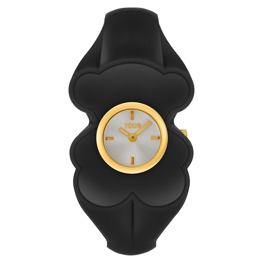goldfarbene analoge armbanduhr aus stahl mit rauchbraunem polycarbonat-gehäuse modell t. m bear folks