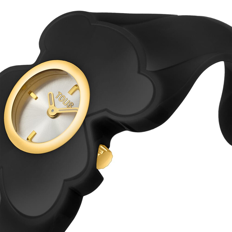 goldfarbene analoge armbanduhr aus stahl mit rauchbraunem polycarbonat-gehäuse modell t. m bear folks