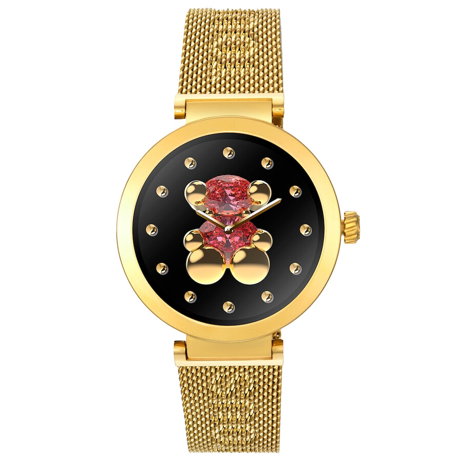 smartwatch mit goldfarbenem stahlarmband tous s-connect