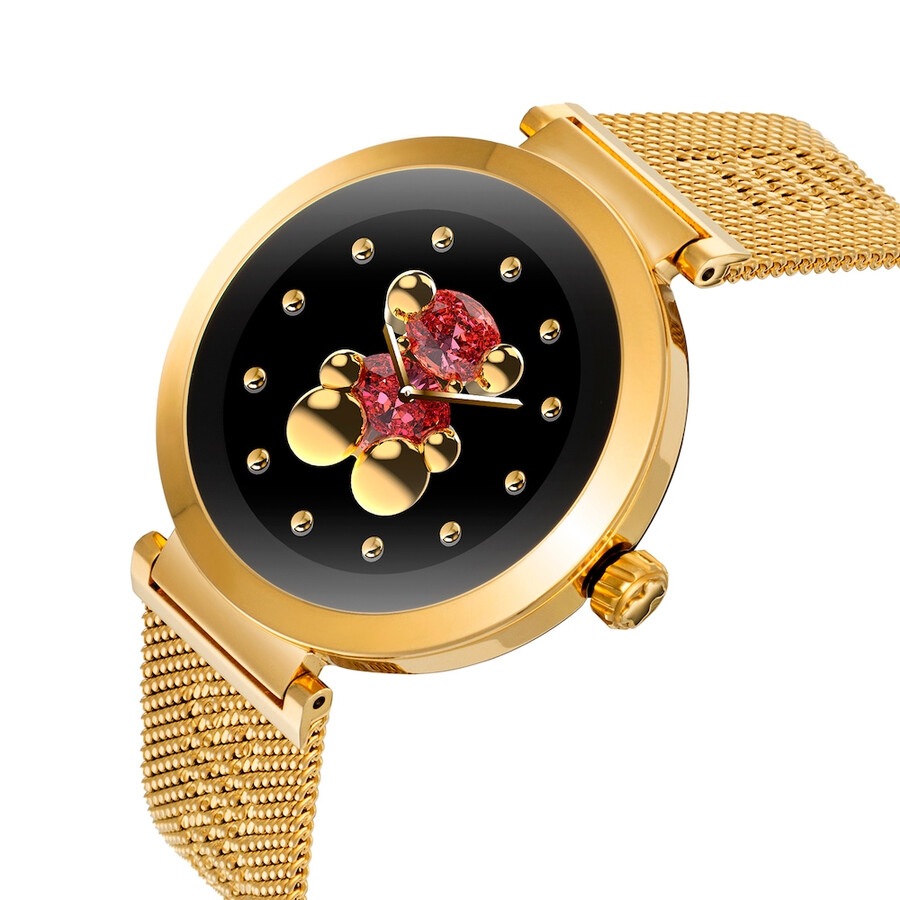 smartwatch mit goldfarbenem stahlarmband tous s-connect