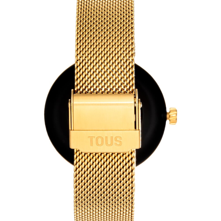 smartwatch mit goldfarbenem stahlarmband tous s-connect