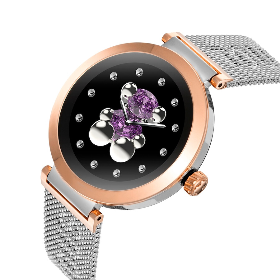 smartwatch mit edelstahl- und roségoldenem edelstahlarmband tous s-connect