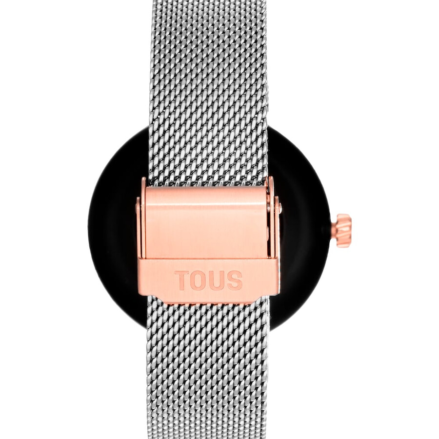 smartwatch mit edelstahl- und roségoldenem edelstahlarmband tous s-connect