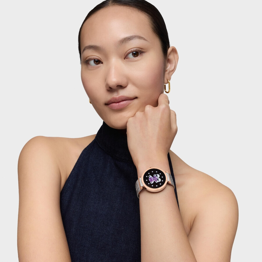 smartwatch mit edelstahl- und roségoldenem edelstahlarmband tous s-connect