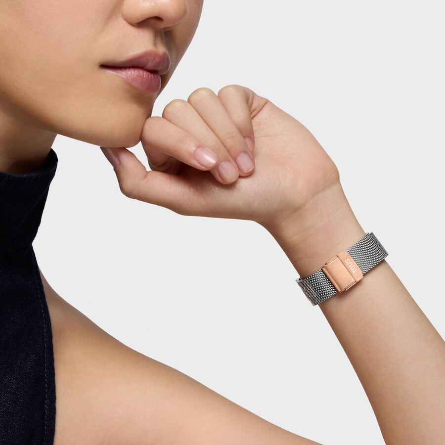 smartwatch mit edelstahl- und roségoldenem edelstahlarmband tous s-connect